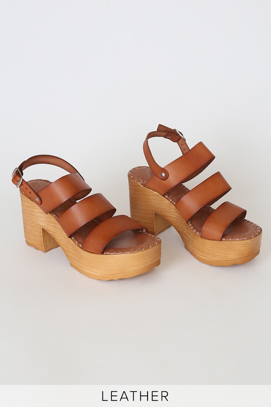 Musse & Cloud Fria Cue - Tan Platform Sandals - Genuine Leather - Lulus