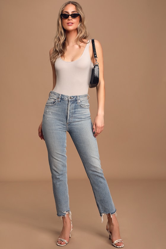 Cute Light Grey Bodysuit Ribbed Bodysuit Sleeveless Bodysuit Lulus