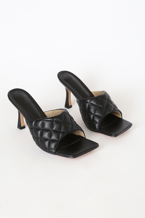 square toe heels black