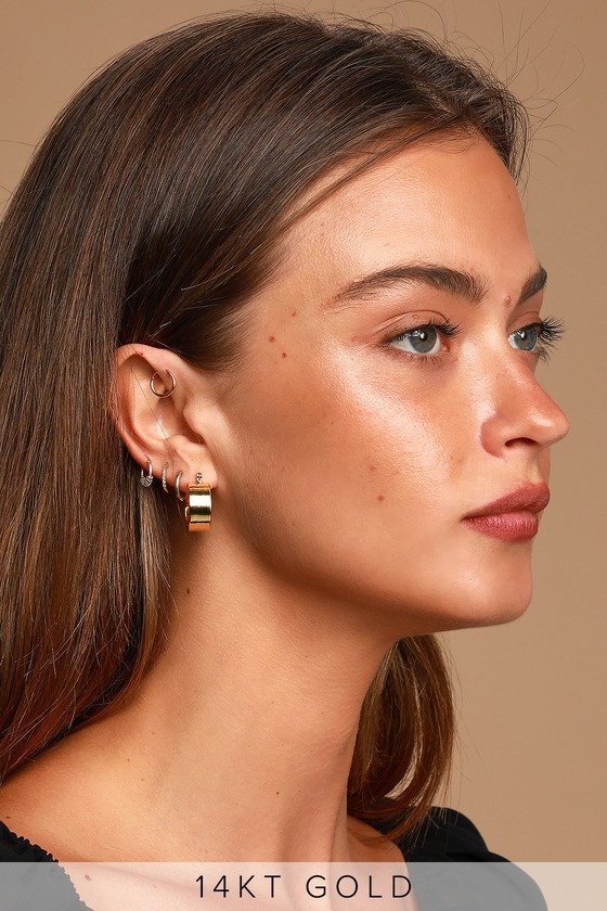 Luv AJ Positano Hoops - Gold Hoop Earrings - Minimalist Hoops - Lulus