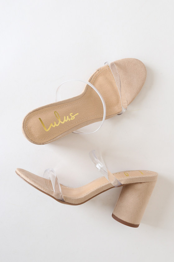 Dakyana Nude Suede High Heel Sandals 2