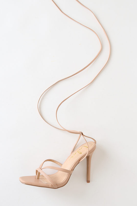 Simonee Nude Lace-Up High Heel Sandals 2