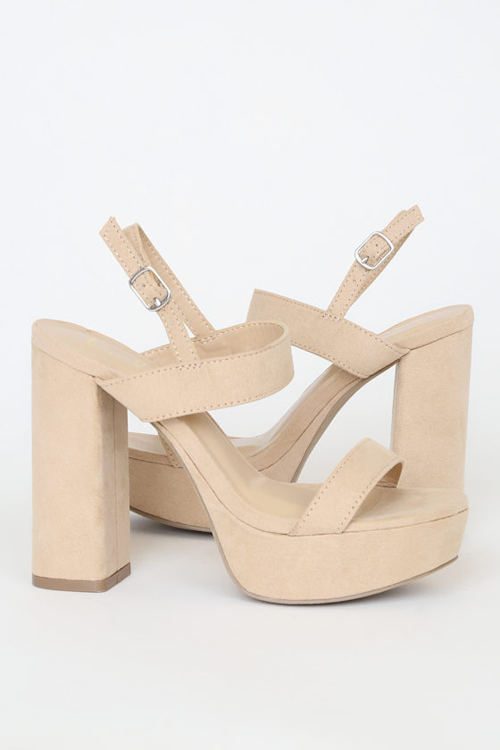 Acee Natural Suede Platform Heels 2
