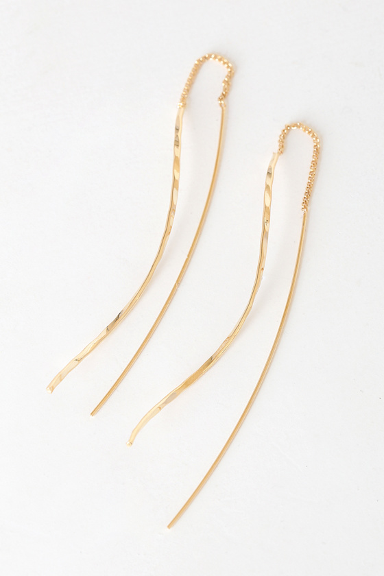 Thread Count Gold Threader Earrings 1