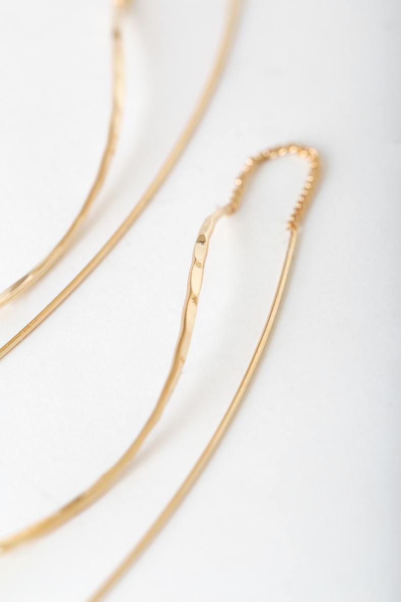 Thread Count Gold Threader Earrings