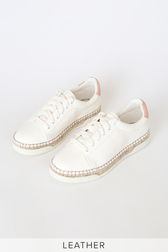 Madox White Leather Espadrille Sneakers