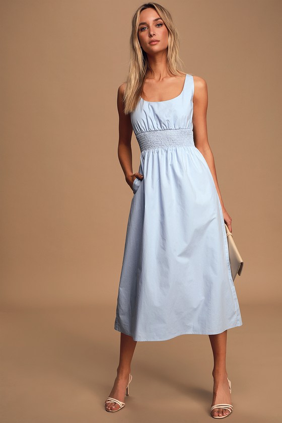 simple light blue dress