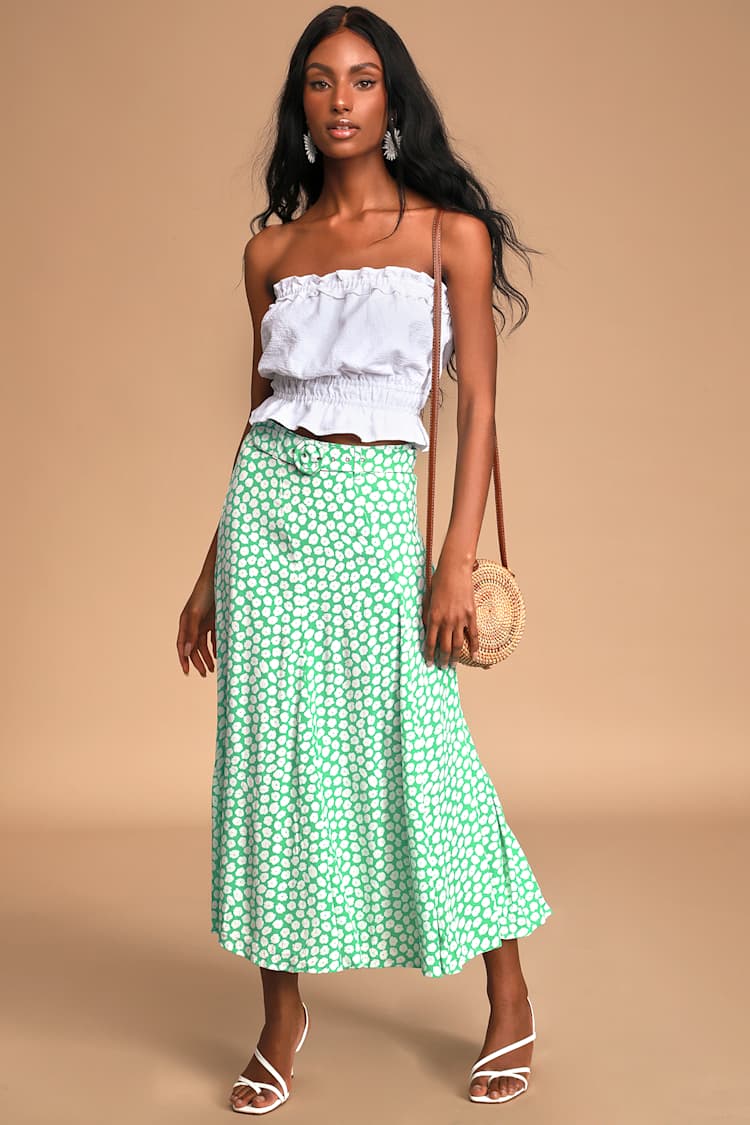 Faithfull The Brand Valensole - Green Midi - Floral Print Skirt - Lulus