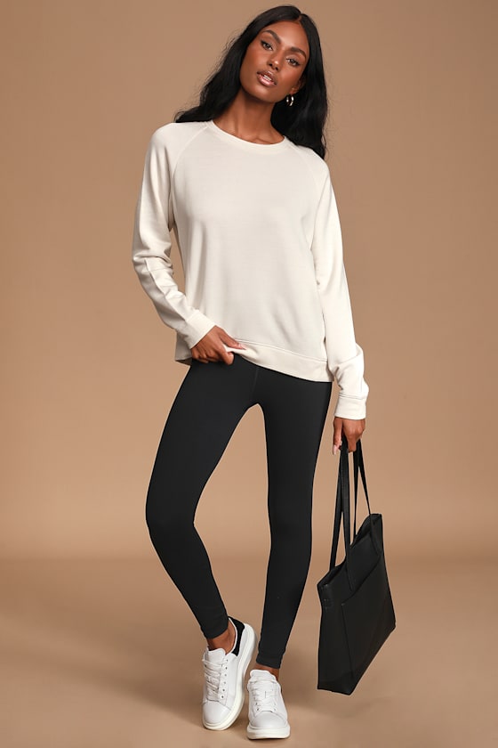 Get Lounge-y Cream Oversized Pullover Sweatshirt 1