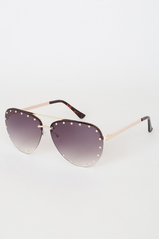 Cool Gold Aviators Studded Aviator Sunglasses Studded Sunnies