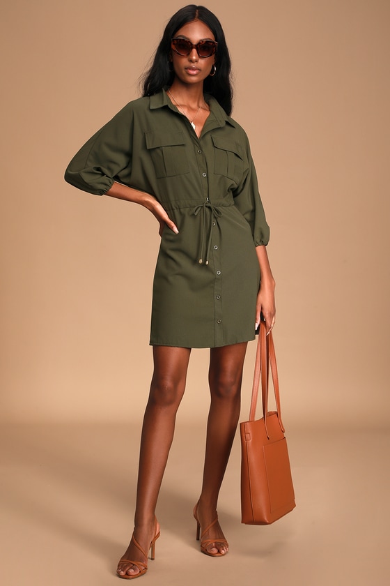 green safari dress