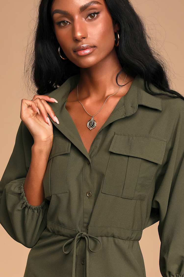 olive green dress on dark skin 23 Sage Green Bridesmaid Dresses For Every Style