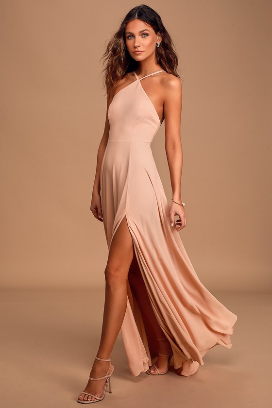 blush pink maxi