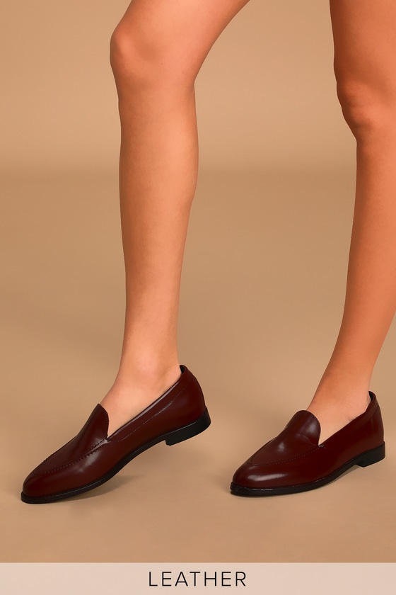 Oxblood Loafers - Almond Toe Loafers 