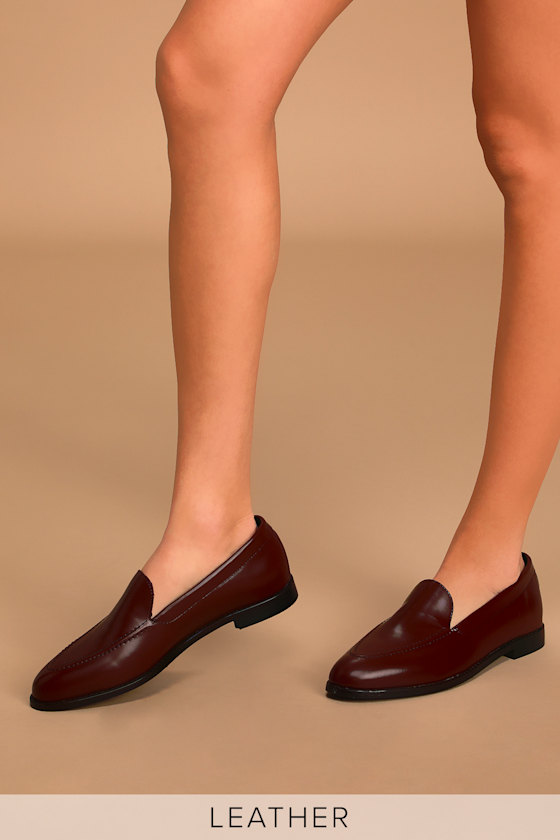 oxblood loafers womens
