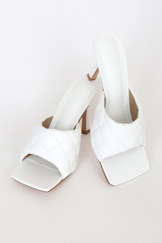 square toe white sandals