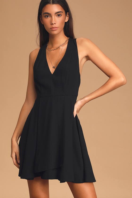 Cute Black Dress - Sleeveless Dress - Skater Dress - Lulus