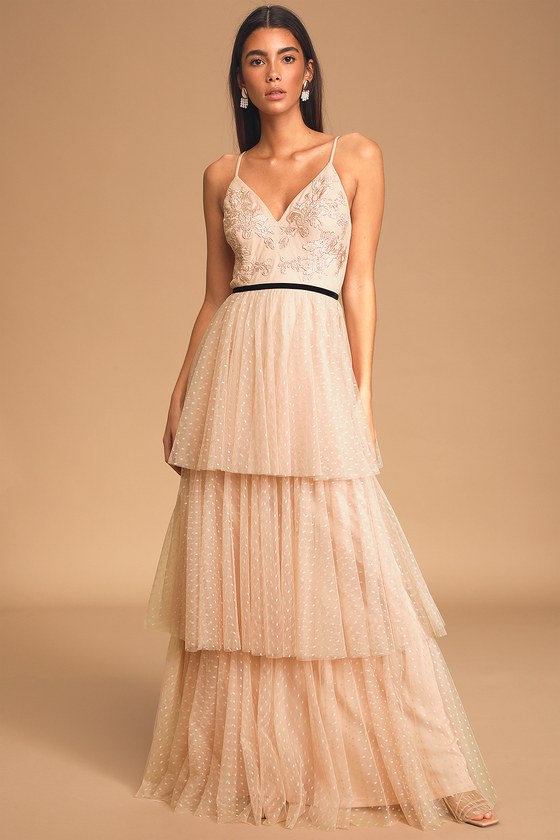 blush embroidered maxi dress