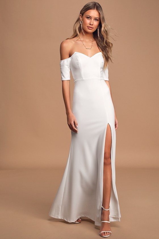 lulus off the shoulder mermaid gown