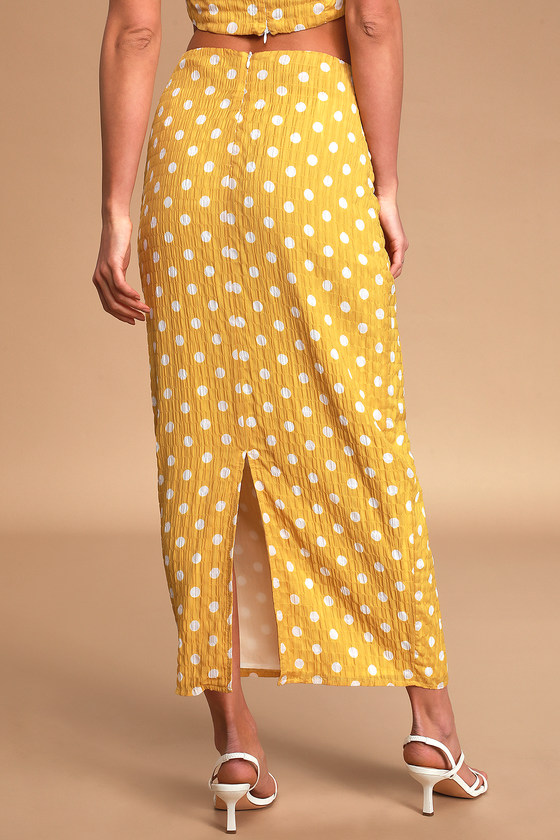 Toby Heart Ginger Selena - Yellow Midi Skirt - Polka Dot