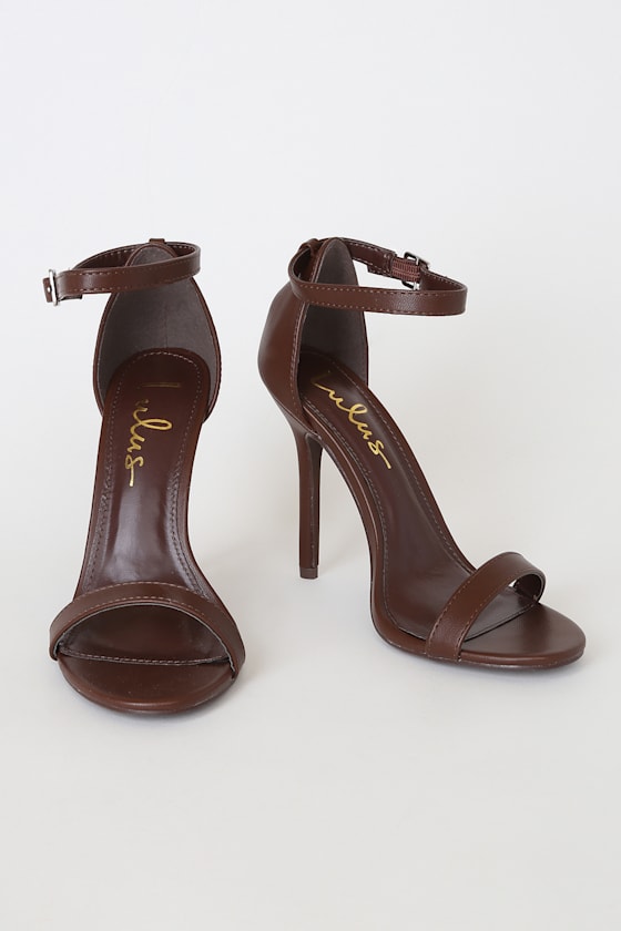 Elsi Naked Espresso Ankle Strap Heels 2