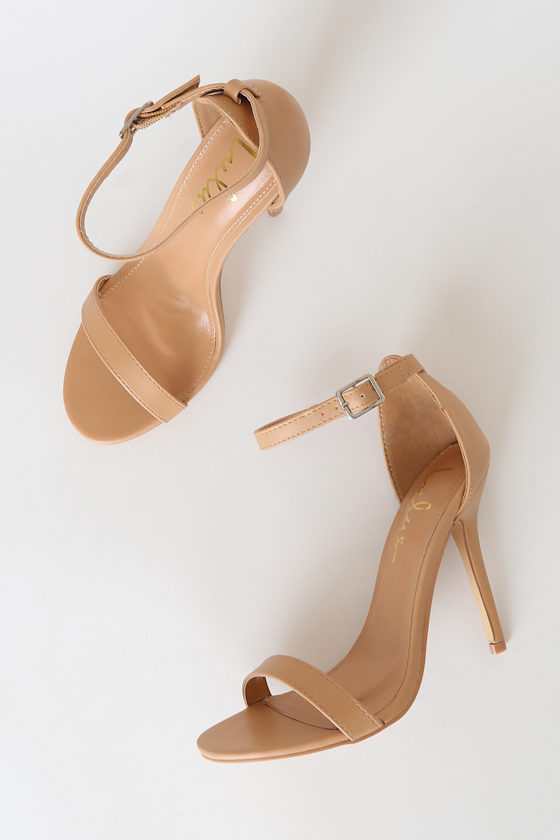 Elsi Naked Hazelnut Ankle Strap Heels 2