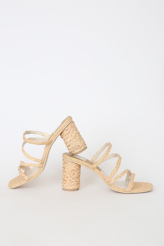 Dolce Vita Nova - Natural Heel Sandals - Raffia High Heel Sandals - Lulus