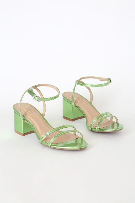 Larrie Green Metallic High Heel Sandals 1