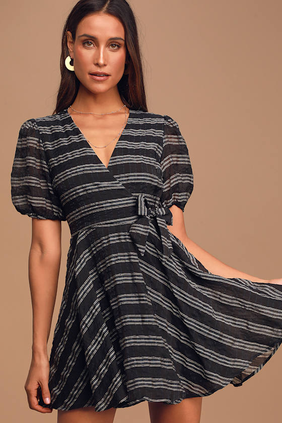 Cute Black Plaid Dress Skater Dress Mini Dress Lulus