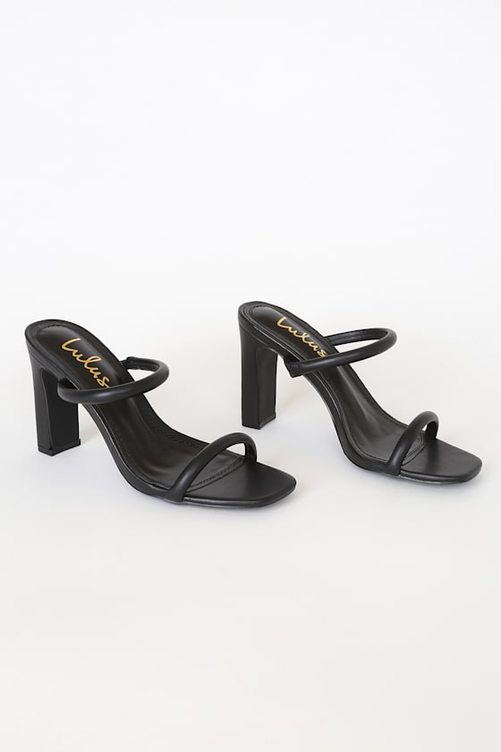 Xenya Black High Heel Sandals 2