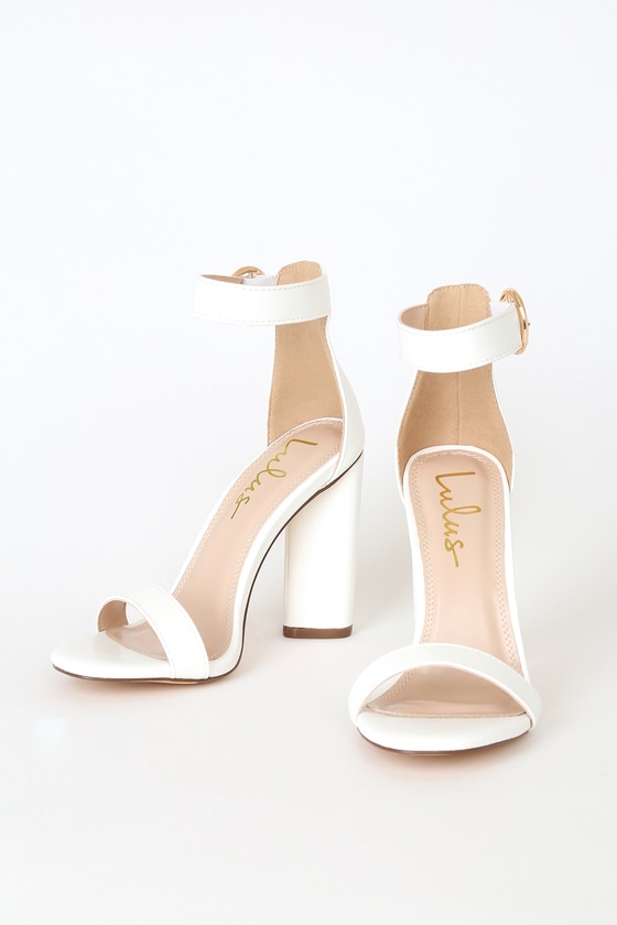 white ankle strap heels closed toe