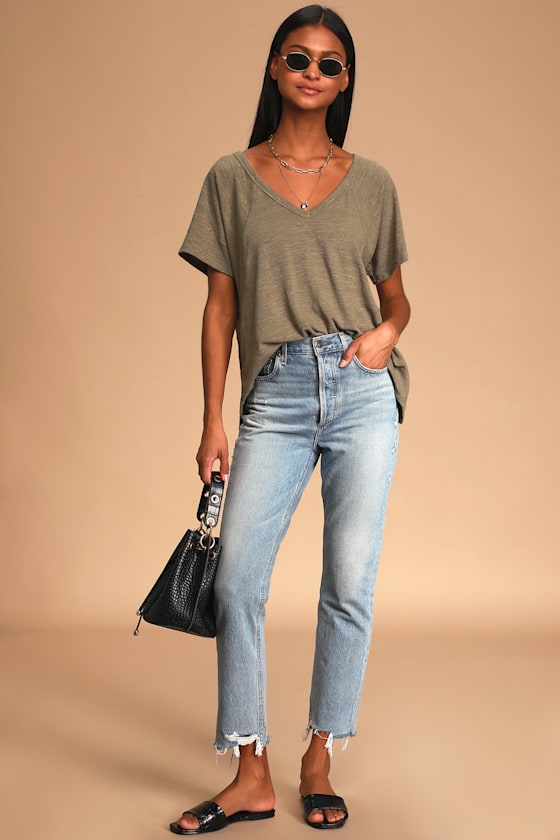 oversized olive green t shirt