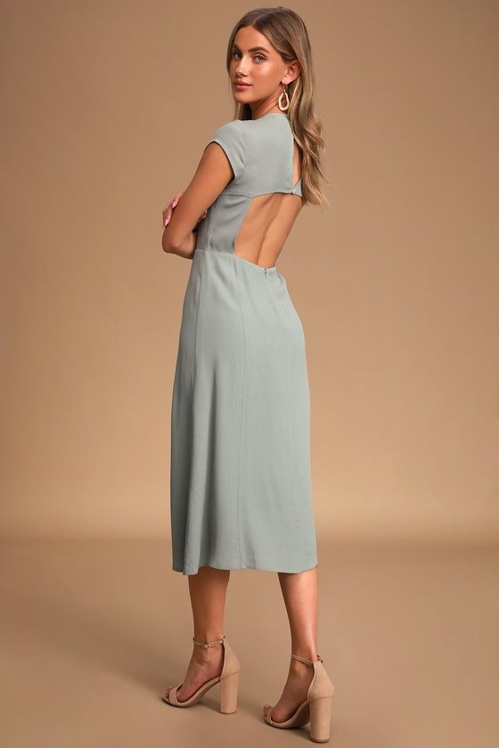 sage dress midi