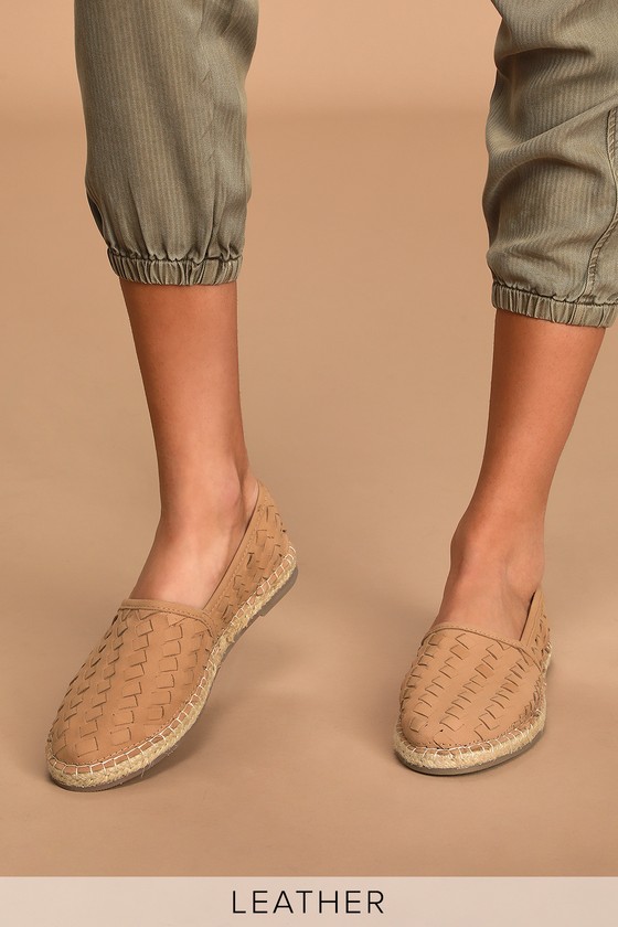 leather espadrille flats