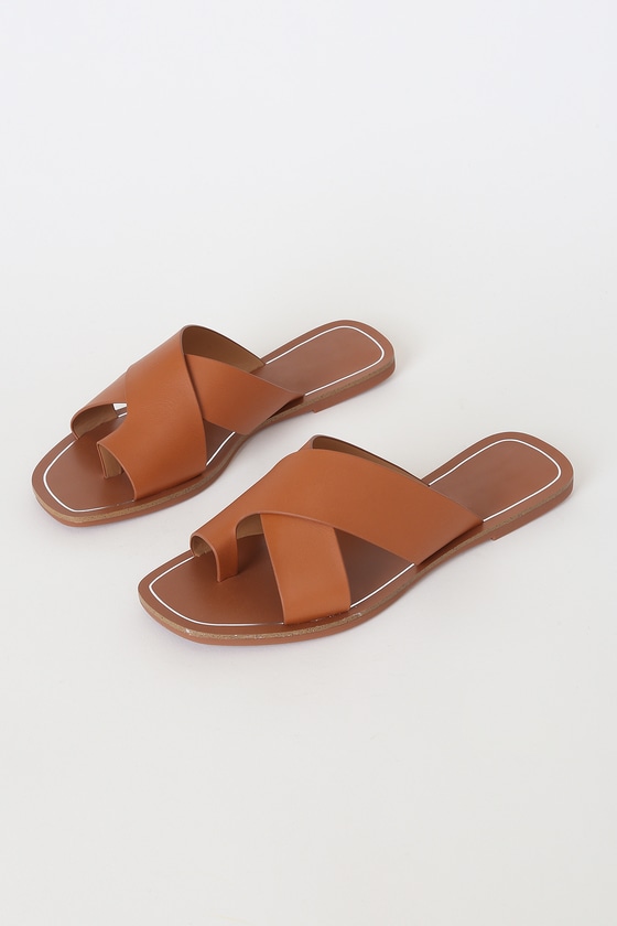 womens tan slide sandals