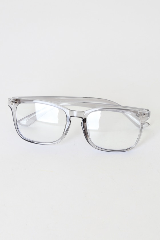 Seeing Clearly Grey Transparent Square Glasses 1
