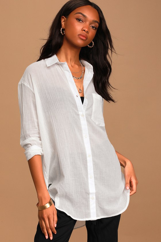 Billabong x Sincerely Jules - Sail Away - White Button-Up Top - Lulus