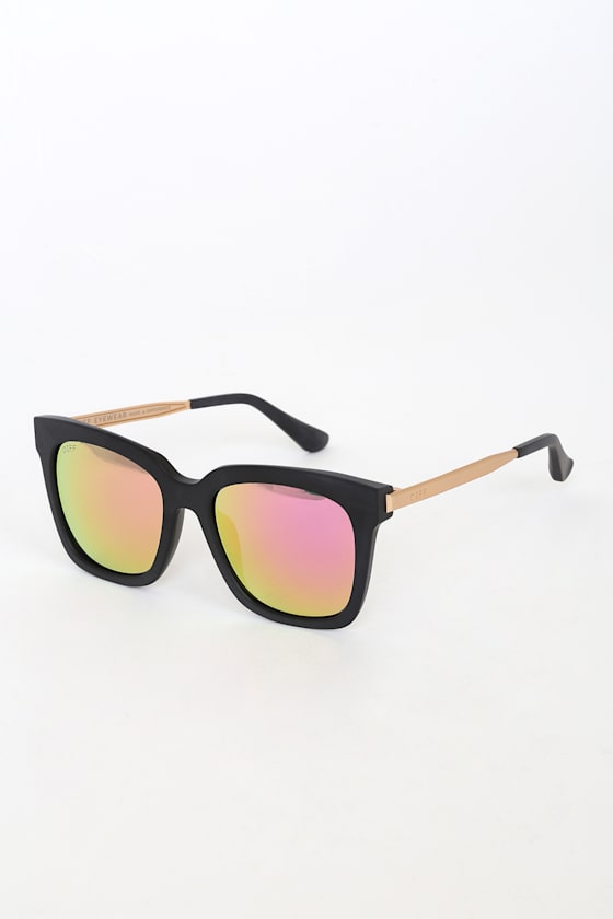 Bella Pink and Black Square Sunglasses 2