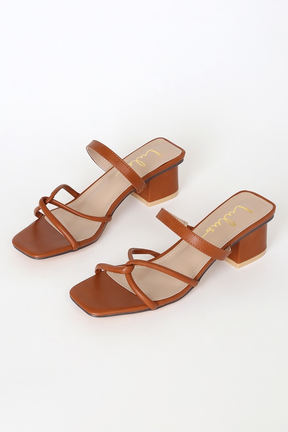tan high heel sandals