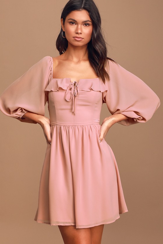dusty pink mini dress