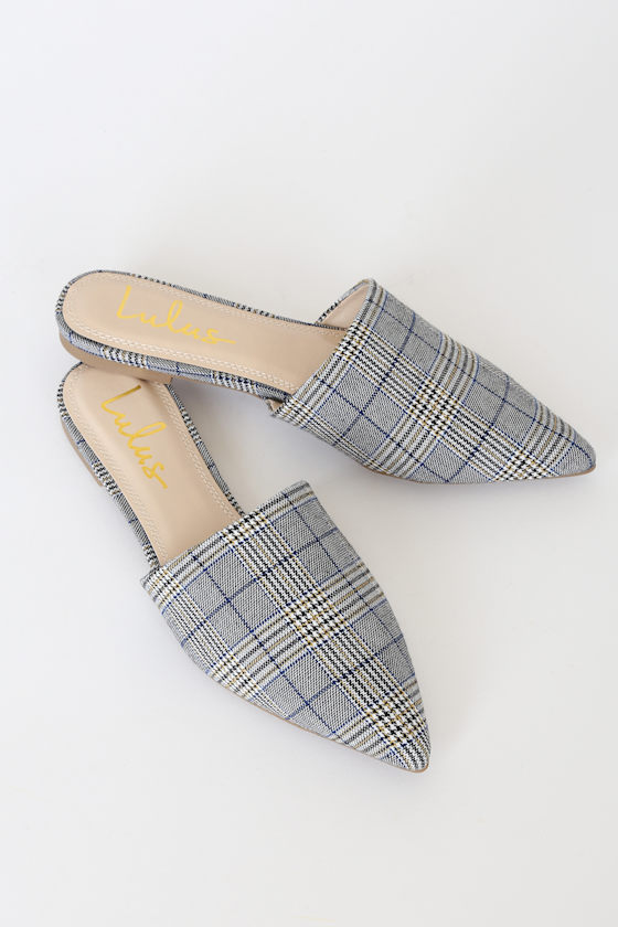 pointed toe flat slides