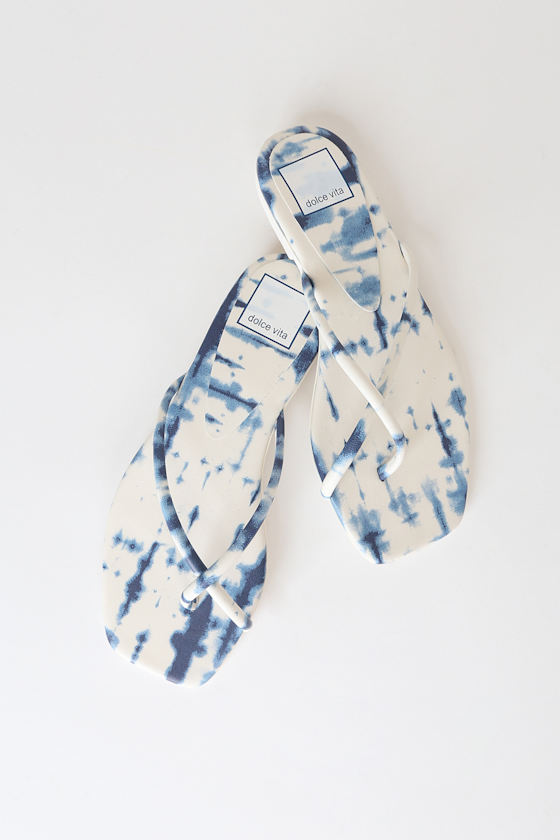 Lyza Blue Tie-Dye Stella Thong Sandals 2