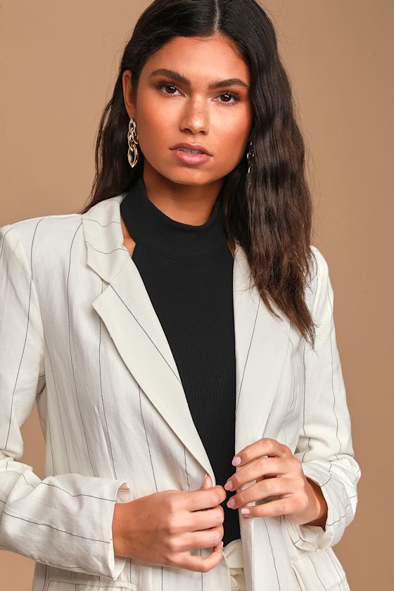 Chase the Dream Ivory Pinstripe Blazer 6