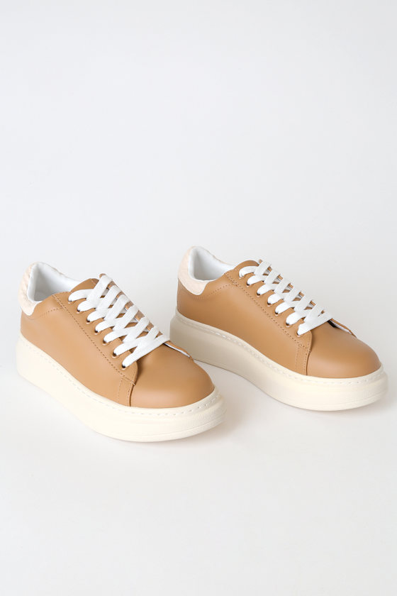camel platform sneakers