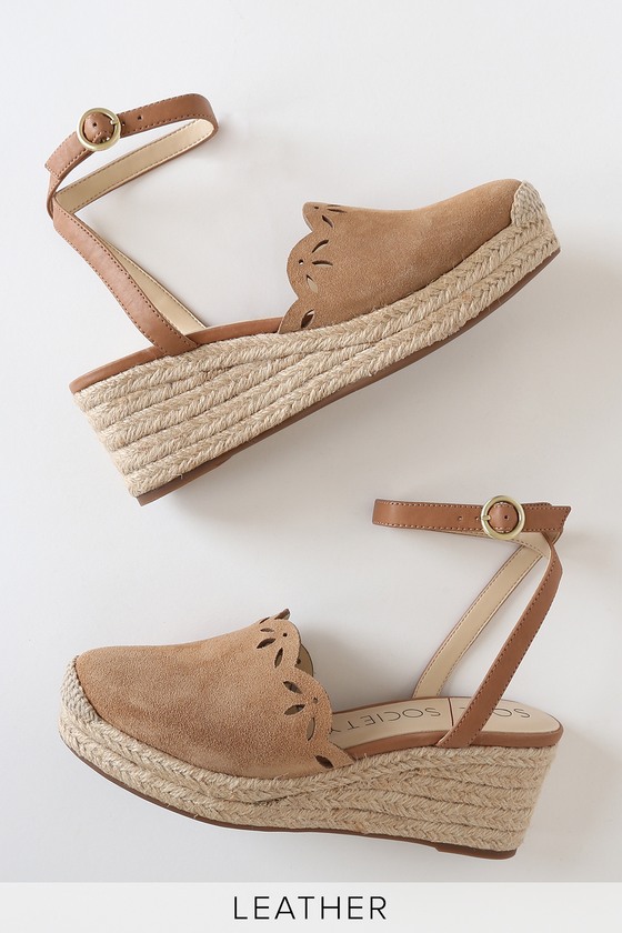 leather espadrille wedges