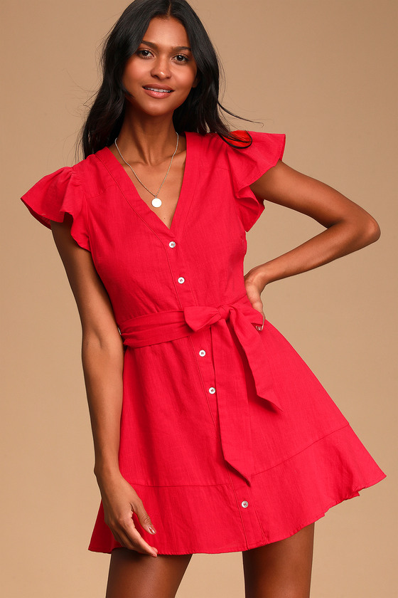 sleeveless linen shirt dress