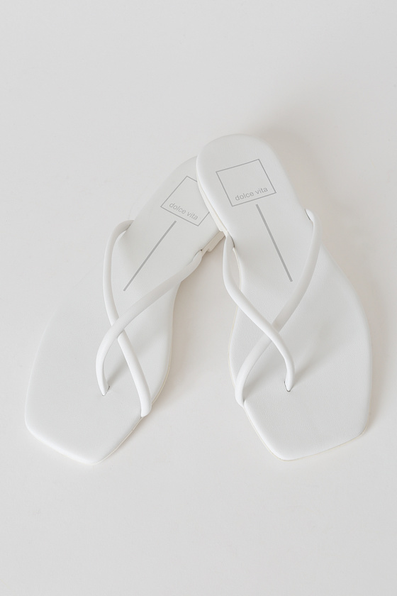 Lyza White Thong Sandals 4