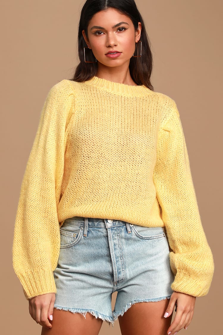 yellow long sleeve sweater
