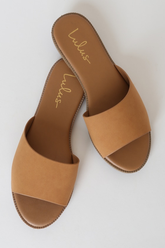 womens tan slide sandals