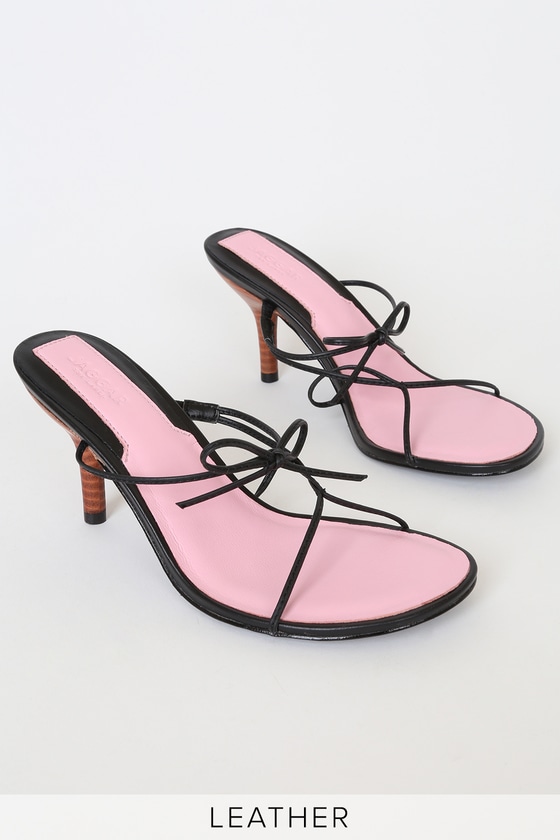 black heels with string